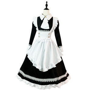 Zixiao Maid Costume Long Sleeve Black Polyester Women Adult Anime Cosplay Lolita Uniform - Product Image 4