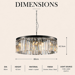Lámpara colgante circular moderna de cristal, lámpara colgante con cadena ajustable para sala de estar, decoración del hogar de alta gama - Product Image 3