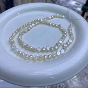 Perle d'eau douce naturelle blanche mini-perle presque ronde de 40 cm2-2,5 mm, perle semi-finie en vrac pour collier - Product Image 2