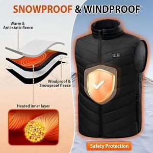 Chaqueta calefactora de 15 zonas alimentada por batería USB para mujeres y hombres, <span class=keywords><strong>chaleco</strong></span> calefactable eléctrico de invierno negro - Product Image 3
