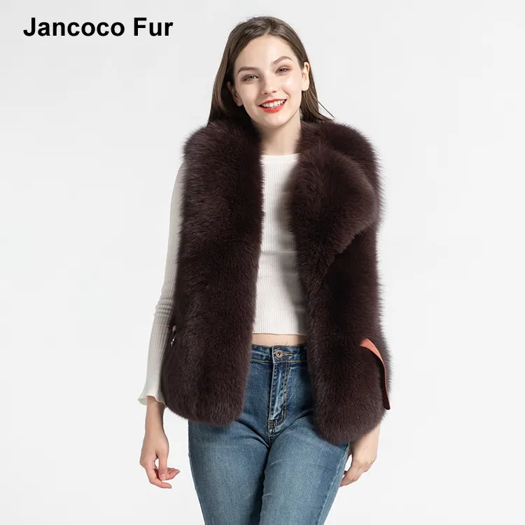 Real Fox Fur Gilets Spring Winter Fashion Fur Vests Women Natural Fur Waistcoat Keep Warm S7563