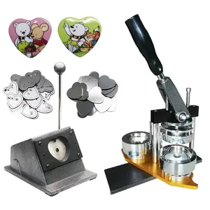 Heart Shape <strong>Button</strong> Maker Kit Badge <strong>Making</strong> <strong>Machine</strong>+Paper Cutter+100Sets Badge <strong>Buttons</strong> - Product Image 1