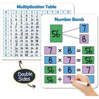 Tableau de Multiplication Effaçable à Sec Tableau Blanc Table de Multiplication Double Face Tableau de Multiplication pour Enfants Matériel Pédagogique Mathématique