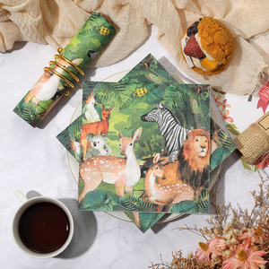 Forest Animals Printed Paper Napkins 330mmx330mm For Themed Party Disposable Serviettes - Product Image 4