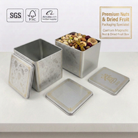 Boîte en métal carrée personnalisée avec surface laquée, impression UV pour l'emballage du thé, des grains de café, des noix, des aliments, des cadeaux