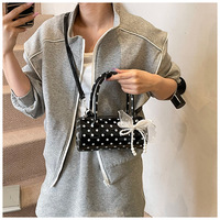 Sac à main bandoulière multifonctionnel de luxe moderne pour filles, élégant, avec nœud, fermeture éclair, imperméable et à pois