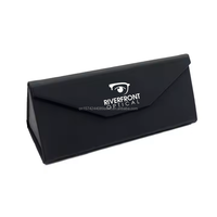 Étui à lunettes de soleil pliable de luxe en PU, personnalisé avec logo couleur, prix d'usine, vente en gros, étui à lunettes triangulaire pliable