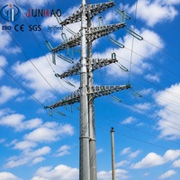Poteaux électriques en acier galvanisé, poteaux en acier pour lignes de transmission aériennes, pour l'électrification rurale, réseau de distribution d'énergie