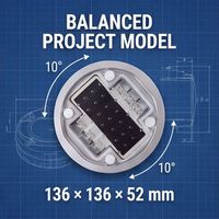 Marqueur de chaussée solaire en aluminium à LED double face IP68, capacité de charge de 60 tonnes, pour routes d'aéroport, approvisionnement mondial