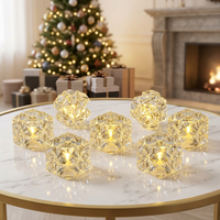 Bougie électronique sans flamme à LED facettée en forme de diamant, blanc chaud, pour décoration de table et festivals, vente en gros usine
