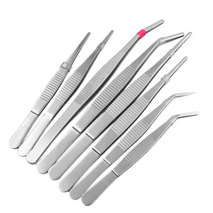 Pincettes en acier inoxydable 12,5-18 cm, outils de précision pour cils, ophtalmologie et dissection, à pointe droite et courbée - Product Image 1