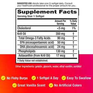 Hochwertige Omega-3-Ergänzung Antarktisches Krill öl 350mg Kapseln EPA-und DHA-Fettsäuren verbessern kognitive Omega-3-Kapseln - Product Image 3