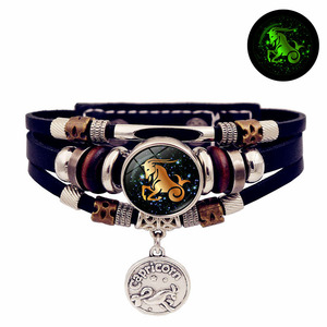 Lumineux 12 Horoscopes en cuir pour Bracelet fait à la main multicouche perlé pour Bracelet créatif main bijoux hommes <span class=keywords><strong>Couple</strong></span> - Product Image 6