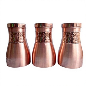 Handcrafts Copper <b>Water</b> Bottle Set American Style Eco-Friendly Dishwasher Safe Lid Tea Infuser Straw Anti-corrosion Coating - Product Image 4