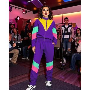 Chaqueta Cortavientos FOXA para Mujer, Estilo Retro de los 80, Bloques de Color, Manga Larga, Reversible, Chaqueta Deportiva, Ropa Exterior Informal de Primavera - Product Image 5