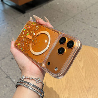 Coque de téléphone transparente magnétique en résine arc-en-ciel avec paillettes pour iPhone 17 Air 16 15 Pro Max, étui de luxe transparent en TPU à faire soi-même