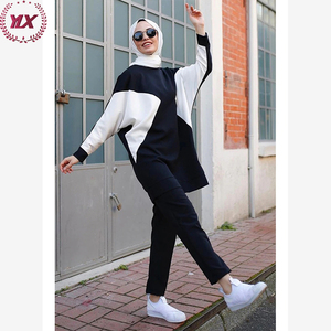 Commercio all'ingrosso 2 pezzi di <span class=keywords><strong>abbigliamento</strong></span> donna musulmana stile semplice tuta Casual islamica camicetta popolare con pantaloni <span class=keywords><strong>Online</strong></span> - Product Image 1