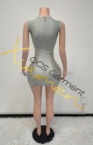 MF mode design anniversaire élégant maille transparente voir à travers strass femme Bling Sexy fête Club robe - Product Image 4