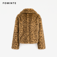 Veste en fausse fourrure pour femme, imprimé léopard de luxe, manteau chaud et épais en peluche pour l'hiver, streetwear tendance, vêtements d'extérieur en stock