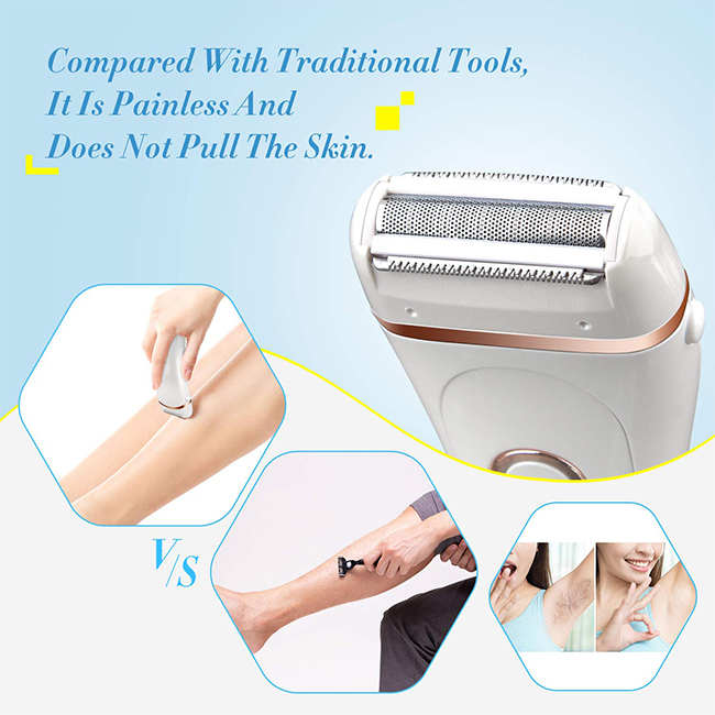 Épilateur électrique Portable 2 En 1 Pour Femmes - Mini Rasoir Visage Et Corps, Indolore, Avec Lumière LED