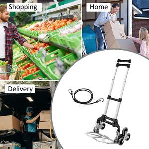 Carro de ruedas silencioso Camión de mano de aleación de aluminio con capacidad de carga de 75 kg Carro de la compra de 6 ruedas OEM personalizable - Product Image 3