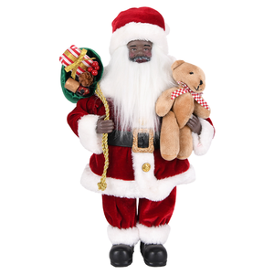 Poupée Père Noël noire de 90 cm, figurine de Noël debout avec <span class=keywords><strong>ours</strong></span> en peluche pour la <span class=keywords><strong>d</strong></span>écoration de la salle familiale pendant <span class=keywords><strong>les</strong></span> fêtes - Product Image 2