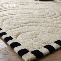 Italienische Luxus Creme Stil Teppich geometrische Muster moderne minimalist ische Schlafzimmer Nachttisch decke für Wohnzimmer Heimgebrauch