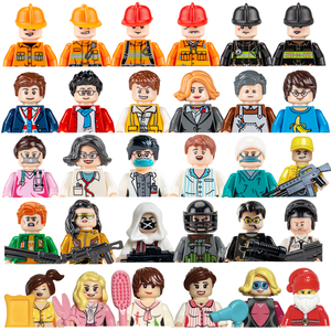 Lot de figurines d'action miniatures de la série Villes et Métiers, ensemble de blocs de construction à assembler soi-même, jouets de personnages en vrac, petits jouets de poche - Product Image 1