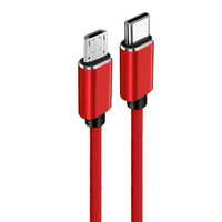 Boîtier métallique en aluminium durable personnalisé Câble Micro B USB C de données de charge tressé en nylon
