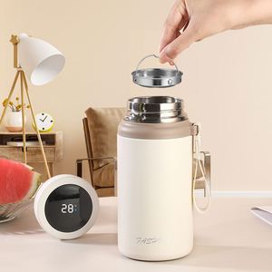 700ml/900ml Led 304 Stainless Steel Smart Insulation Water <b>Bottle</b> Custom Logo Portable Biodegradable Bohemian Style Business - Product Image 3
