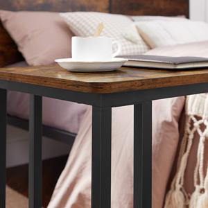 Table console industrielle moderne SENYU avec plateau en bois et base à roulettes en métal, meubles de salon - Product Image 4