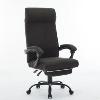 Chaise de bureau confortable de chaise d'ordinateur de pivot de tissu noir ergonomique pour de longues heures de travail