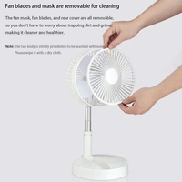 Ventilateur télescopique de 8 pouces, 14 heures d'autonomie, hauteur réglable, 4 vitesses, batterie, ventilateur pliable portable pour l'extérieur, rechargeable