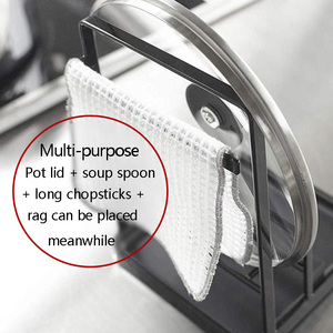 Organizador Multiusos para Encimera de <span class=keywords><strong>Cocina</strong></span>, Soporte para Tapa de Olla, Cuchara, Espátula, Bandeja de Drenaje Extraíble, Tabla de Cortar, Estante de Almacenamiento, Venta Al por Mayor - Product Image 2