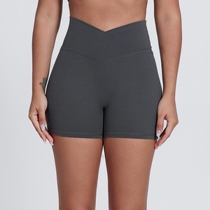 Pantalones cortos de Yoga para levantamiento de cadera de melocotón para Mujeres Europeas americanas, pantalones elásticos de cintura alta para correr, pantalones ajustados sin vergüenza - Product Image 2
