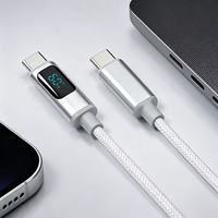 Kabel USB C 3.2 PD Ganda 5A Pengisian Cepat Kabel Data Jalinan Nilon Paduan Aluminium untuk Kamera Komputer