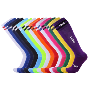 Calcetines hasta la rodilla de rizo transpirables para niños y niñas de punto a rayas para niños y niñas, parte inferior de tamaño juvenil para deportes de verano, incluido el fútbol - Product Image 4