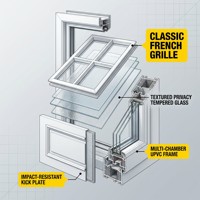 Porte française AOSTTER insonorisée à double vitrage en PVC blanc, porte intérieure, entrée de salle de bain, porte coulissante intérieure