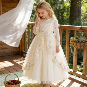 Meiqiai <span class=keywords><strong>Robe</strong></span> de Luxe en Dentelle Florale pour Enfants, Col Rond, <span class=keywords><strong>Robe</strong></span> de Mariée <span class=keywords><strong>Blanche</strong></span> de Cérémonie pour Filles de 8 à 10 Ans - Product Image 5