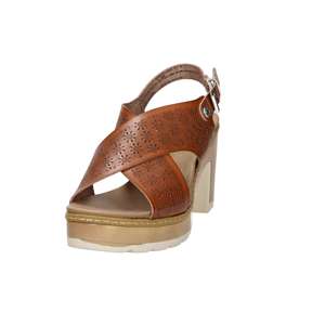 Sandales à talons pour femmes Refresh en cuir, talon de 9 cm, taille 40, style plateforme - Product Image 5