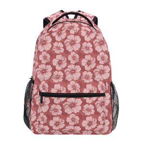 <span class=keywords><strong>Zaino</strong></span> Casual da <span class=keywords><strong>Donna</strong></span> per Studentesse e Ragazze Adolescenti con Design Hibiscus <span class=keywords><strong>Rosso</strong></span> Hawaiano, Personalizzabile per Viaggi e Attività all'Aperto - Collezione Ritorno a Scuola - Product Image 1