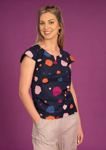 Top de Mujer 100% Algodón, Diseño con Escote Redondo y Mangas Cortas, Tejido Suave y Ligero - Product Image 2