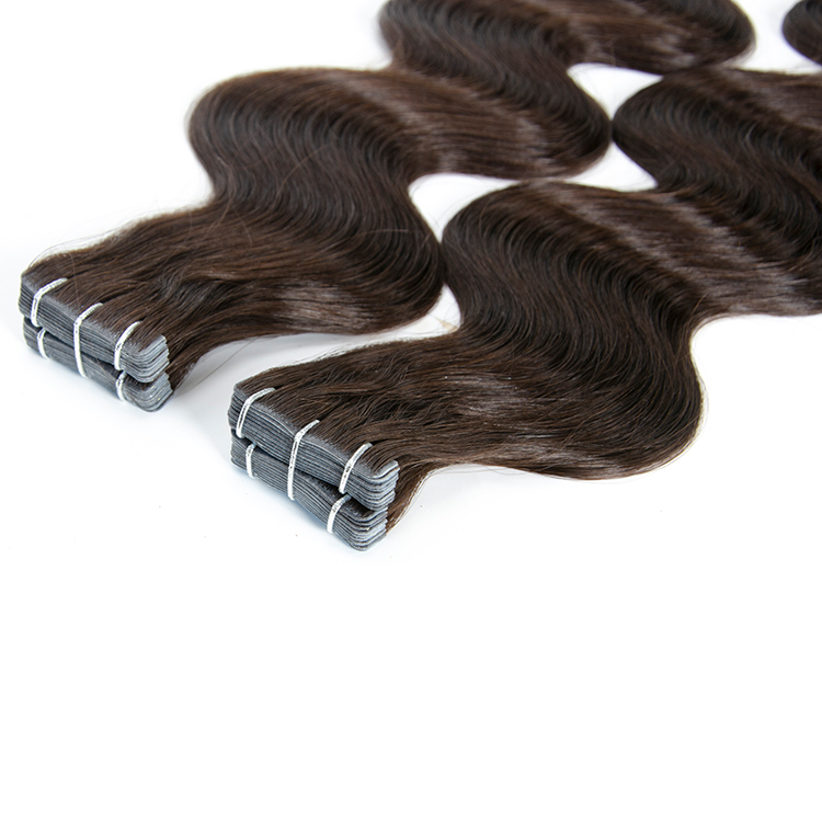 Seamless skin weft tape extension waw unprocessed Indian hair healthy ends Body Wavy injected tape hair extension