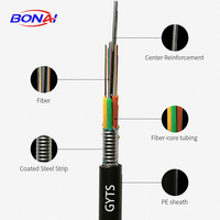 Cable de Fibra Óptica Subterráneo Impermeable Blindado GYTS, Cable de Comunicación Monomodo G652D, 16, 24, 48, 72 Hilos, con Cubierta de PE