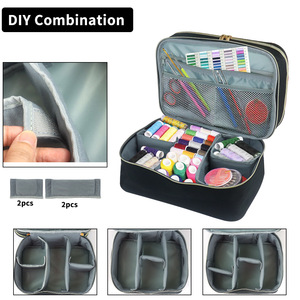 Sewing Accessories Storage Bag Double Layer Zipper Closure Multi Compartment Tool Bag With Top Handle Universal Use - Product Image 4