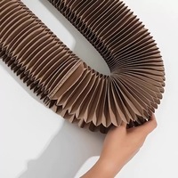 Jouet griffoir pour chat en carton pliable Accordion Magic Organ, planche à gratter interactive pour chat avec balle pour chats d'intérieur