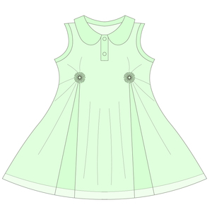 Mùa Hè Cô Gái Giản Dị Ăn Mặc Tùy Chỉnh Màu Sắc Cho Tuổi 7-8 Không Tay Với Búp Bê Cổ Áo In Hoa Trên Vải Dệt Kim - Product Image 4