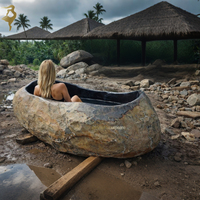 Baignoire en granit de rivière sculptée à la main, style moderne et populaire, de la marque JUNREN