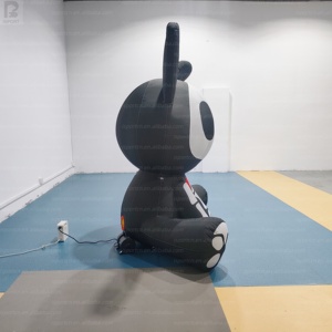 Conejo Esqueleto Inflable Gigante de 2m con Luces LED, Conejo con Calavera Iluminada para Decoración de Halloween/Casa Embrujada/Carnaval/Evento Nocturno - Product Image 5