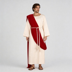 Disfraz de Sacerdote de Jesucristo para Hombre Adulto, Túnica Romana Griega Vintage para Halloween, Traje de Fiesta, Pantalones Cortos de Poliéster, Estilo <span class=keywords><strong>Medieval</strong></span> Renacentista - Product Image 2